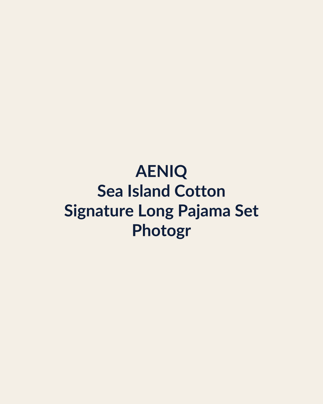 Aeniq — Signature Long Pajama Set in Sea Island Cotton (photography in production)
