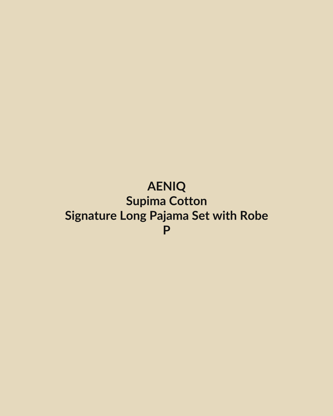 Aeniq — Signature Long Pajama Set with Robe in Supima Cotton (photography in production)